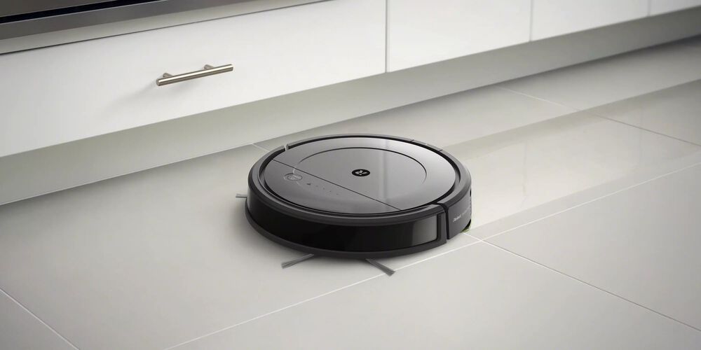 Un robot Roomba fregando el suelo