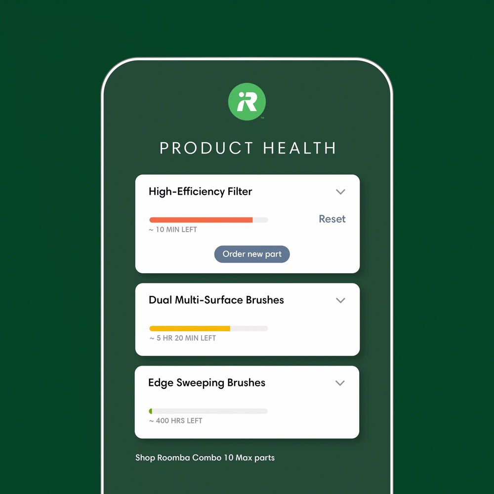 iRobot Home App for robot health monitoring