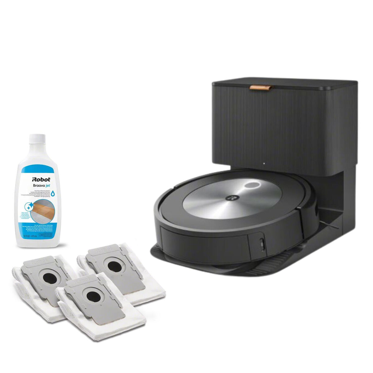 Robot aspirador y friegasuelos Roomba Combo® j7+, bolsas de eliminación de la suciedad x3 + producto de limpieza para suelos, , large image number 0